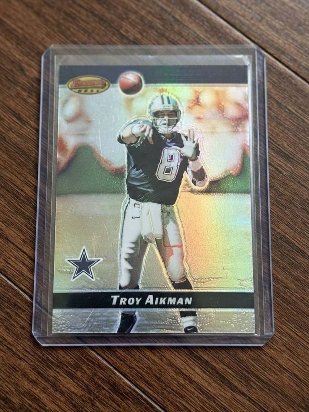 Troy Aikman 2000 Bowman's Best Refractor Football Card #83 Dallas Cowboys